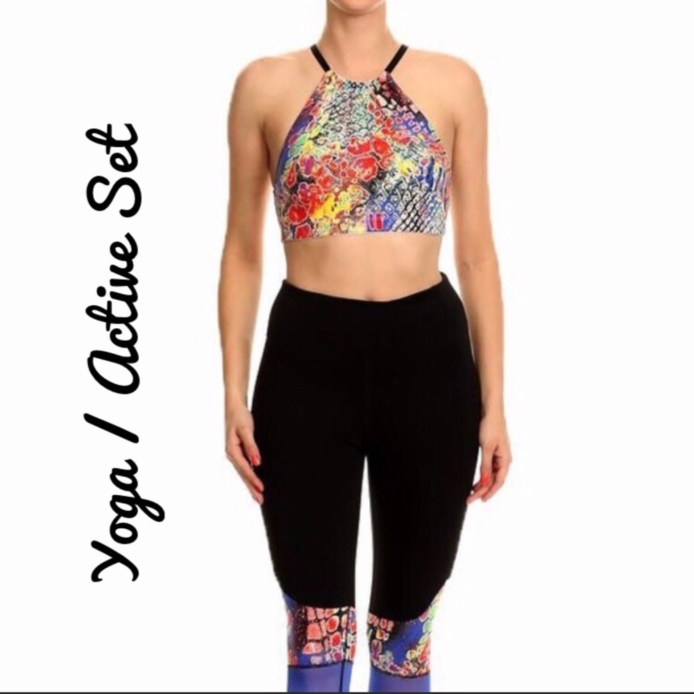 Tie-Dye Yoga Set Leggings & Halter Sports Bra✨New!